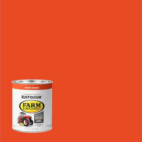 Image of Rust-Oleum 280159-2PK Farm & Implement Enamel Paint, Quart, Kubota Orange, (Pack of 2)