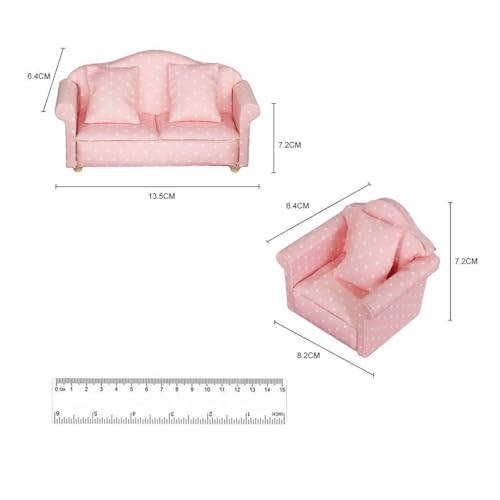 Sofá de casa de muñecas resistente para renovar salones en miniatura 3