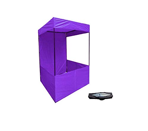 Image of 3x3x7 ft. with Table Ply Promotional Canopy Tetron Cloth Waterproof,3-Side Open Foldable & Portable for Promotion Activities, Advertising,Quick Setup,Versatile Usage,UV Protection (Purple)