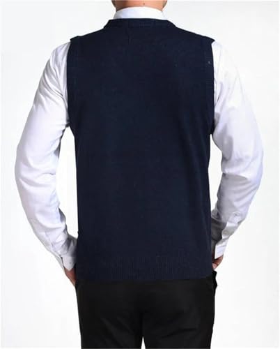 Dcvmvmn Men Solid Color Sweater Vest Wool Pullover Men V-Neck Sleeveless Sweaters2