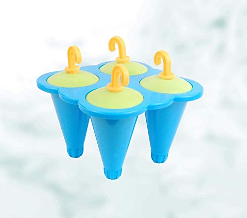 Krishna Handmade INDIAN KULFI Maker Mould - 1 No/100% Food Grade Quality Material/4 Cavity Candy Stick Kulfi Maker Popsicle Set/Kulfi Maker Candy Stick/Gift Product/Colour : BLUE/[Krish-Misc-PL15]
