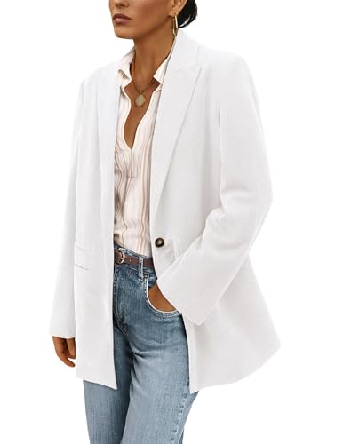 PRETTYGARDEN Women's Winter Corduroy Blazers Jackets Dressy Casual Ribbed Long