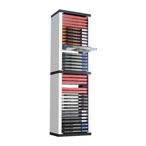 diceevil Spiel-Disc-Box-Aufbewahrungsregalhalter Hochwertige Qualität mit 36 CD-Hüllen für PS5-Aufbewahrungsregal für 36 Stück Spiel-Discs(Weiß + Schwarz)