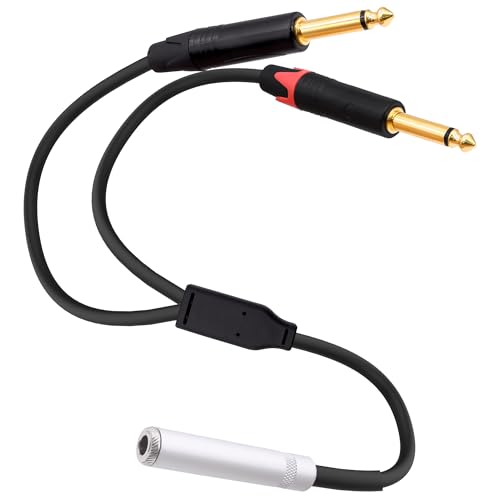 Cable Divisor Y Estéreo 6.35mm TRS a Dual TS 50 cm miniatura 1
