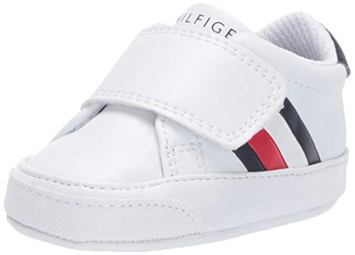 Tommy Hilfiger Baby Kids' TH Iconic Court Layette Crib Shoe, White, 3 Months