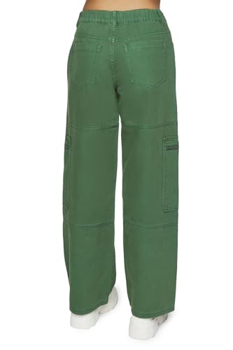 Forever 21 Women's Mid-Rise Denim Cargo Pants4