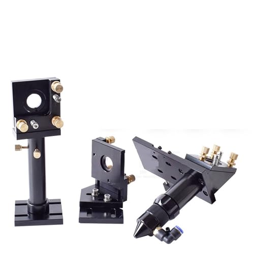 CO2 Laser Head Kit 20mm Lens & 25mm Mo Si Mirror Mount Holder for DIY Cutting Machine Metal Base Spare Parts(Black,Combo A)