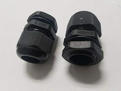 For (2) Waterproof Cable Gland 2/0-1/0 AWG firewall Bushing NYLON m25x1.5 Electrical Wire & Cable