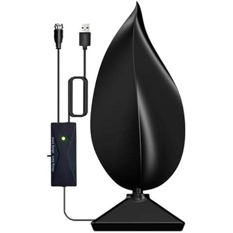 Digital TV Antenna for Smart TV, Full HD Amplified TV Antenna Indoor - HDTV Antenna with Amplifier Signal Booster, 600+ Miles Range Support 4K 1080p&Older TV's,16.4ft Coaxial Cable (Black) Cover