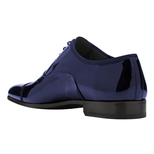 FSJ Men's Classic Oxford Handcrafted Lace Up Dress Shoes Luxury Glossy Leather Cap Toe Formal Business Shoes Size 4-16 US4