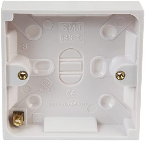PRO ELEC PE01009 1-Gang White Surface Mount Pattress Box 16mm