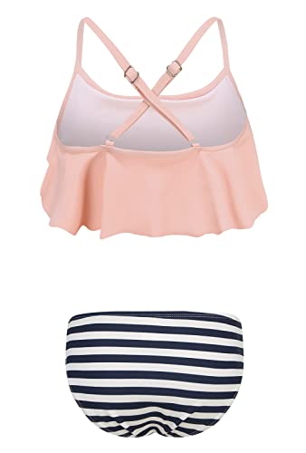 Image of Girls Two Piece Swimsuits Rainbow Bikini Sets Adjustable Strap Bathing Suits