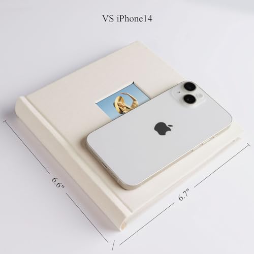 1DOT2 Photo Album 4x6 Hold 60 Photos with Memo Vertical Slip-in Pockets Photo Book, Linen Cover Picture Photo Albums with Writing Space for Wedding Baby Mother's Day Beige