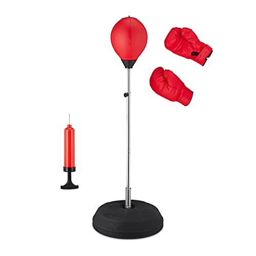 Relaxdays Pungiball da Terra, Guantoni, Base da