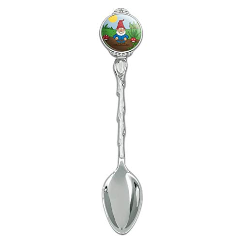 Garden Gnome with Toadstools Novelty Collectible Demitasse Tea Coffee Spoon