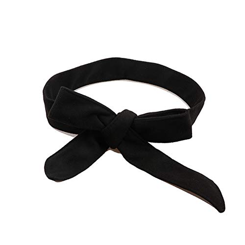 luzen Women's Artificial Wool Overcoat Waist Belt Wide Bowknot Decorated Coat Belt Band Cinch Tie with Buckle for Overcoat Slim Outerwear, Black Medium3