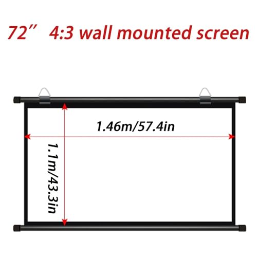 Pantalla manual retráctil para proyector 72 pulgadas miniatura 2