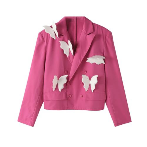 Men's Suit Jacket Patchwork Lapel Long Sleeve Double-Breasted Loose Street Fashion Thin Jacket