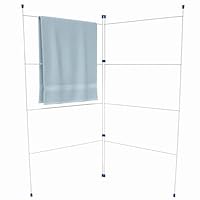2 Fold Clothes Airer Laundry Drying Rack – Foldable Indoor Outdoor Concertina Dryer Stand, Space-Saving Metal Frame with Non-Slip Feetfor Clothes & Towels