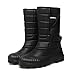 FOAVT Men's Snow Boots, Warm Winter Boots with Adjustable Strap, Fashionable & Anti - Slip for Cold Weather (N3-black,10.5)