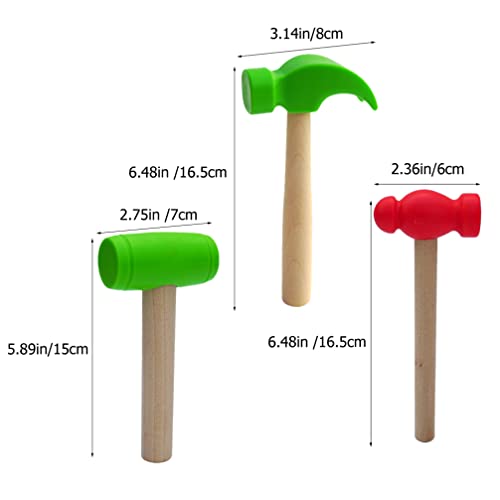 Tofficu Brinquedos De Martelo De Madeira 3 Peças Ferramentas De Simulação Martelos Ferramentas De Ma