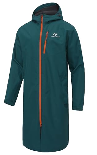 Image of NORDIC OUTLAND Rain Jacket Men,Waterproof Breathable Long Raincoat with Hood Mesh Lining,Windbreaker for outdoor activities