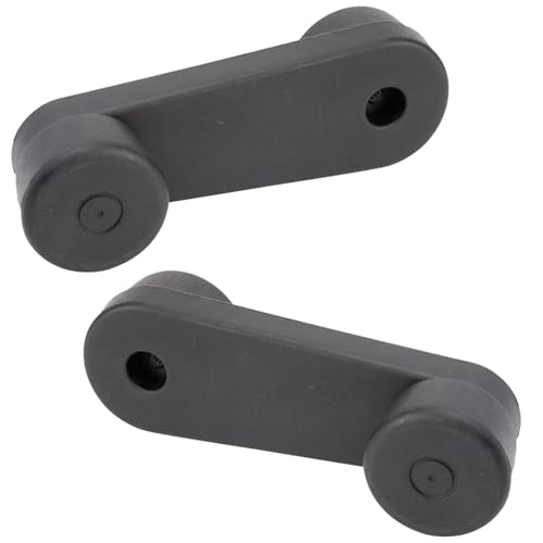 Image of TRQ Front Window Crank Handle Set Black Compatible with 2003-2007 Freightliner Classic Classic XL 1995-1996 FLD112 1991-1996 FLD120