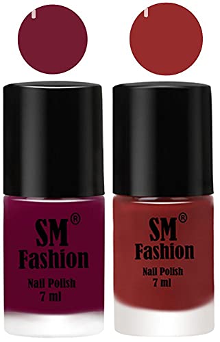 Image of Long Lasting Nail Polish | Nail Paint Combo 7 ml Each) - Set of 2 Mulberry-Jam