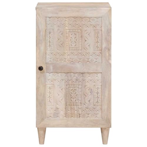 Aparador de madera maciza de mango blanqueada con elegante acabado de diseño moderno 4