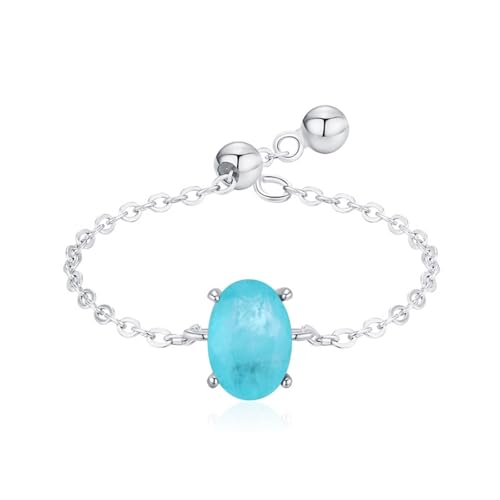 Bague argent pierre bleue ovale éclat de style solitaire prestige