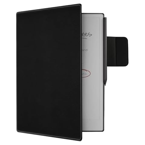 WALNEW Case for Remarkable Paper Pro,Magnetic Slim Book Folio Cover with Pen Clasp, Auto Sleep/Wake Protective Cover for Remarkable Paper Pro 11.8" (2024 Released),Black Cover