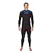Henderson 3mm Thermoprene Pro Men's Back Zip Jumpsuit, Black/Azure Blue Heather, X-Large