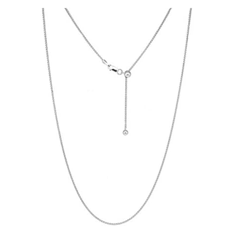 ARGENTO REALE Adjustable Wheat Chain Necklace, 925 Sterling Silver Necklace for Women, Bolo Necklace, Adjustable Chain For All Pendants Cover