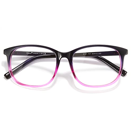 Image of Cyxus Blue Light Blocking Glasses Women Men Computer Gaming Square Glasses UV400 Protection Anti Eyestrain T47
