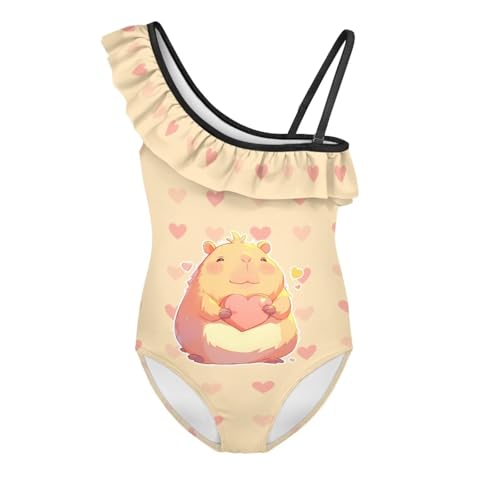 Image of Girls Swimsuit One Piece Ruffle Swimsuit Non-Slip Straps UPF 50+ for Girls Size 3-14 Years
