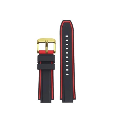 BYJQWKSQA �J�V�I GA900 GM2100 GM110 GA2100 GA-2100 �V���[�Y�ƌ݊����̂���C�����ꂽ�X�|�[�c�V���R�[���S�����v�o���h�h���X�g���b�v�u���X���b�g 16 �~�����[�g��(Red line-gold)