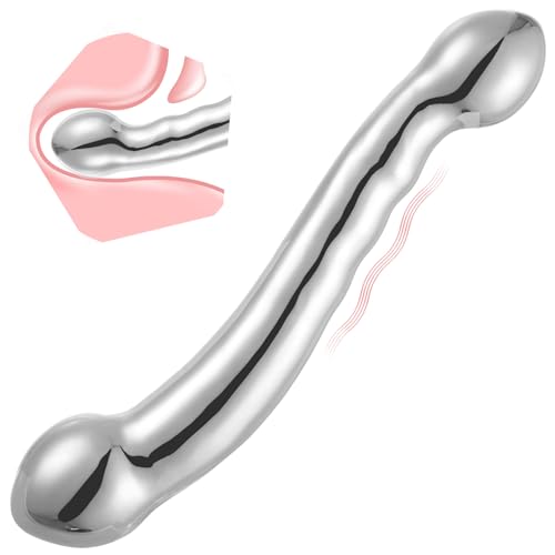 Double Ended Dildo Sex Toys Metal Dildo G-spot Massage Dildo Stainless Steel Prostate Massage Anal Wand for Adult Sex Game