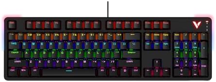 Rapoo V500Pro Full-Size Mechanical Gaming Keyboard, 104 Keys Anti-Ghosting, Customizable Rainbow RGB Backlit, Multimedia Hotkeys, Removable Top Case, USB-C, Heavy Duty, 2024 Edition, Brown Switch