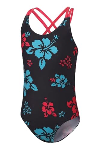 Image of Moon Tree Girls One Piece Swimsuits, Adjustable Double Straps Bathing Suits for Kids Girls Hawaiian Swimwear 3-16 Years