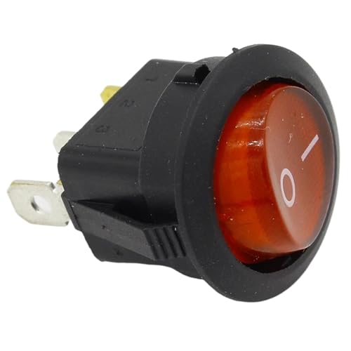 Interrupteur à bascule rond SPST rouge ON-OFF AC 250V encastrable lot de 10