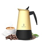 Cecotec Caffettiera Moka Express Piccolina 400 Beige. 200ml, 4 Tazze di Caffè, Acciaio Inox, Adatta Tutte le Superfici, Filtro Premium, Valvola di Sicurezza, Manico Termoresistente, Design Elegante
