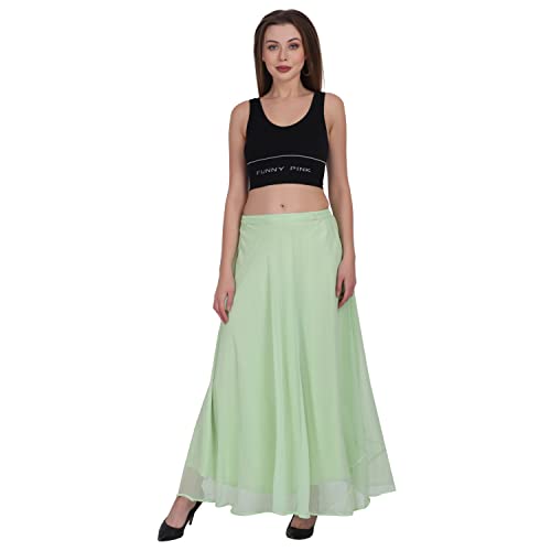 Image of Skirt for Women Designer and Full Flared Georgette Plain