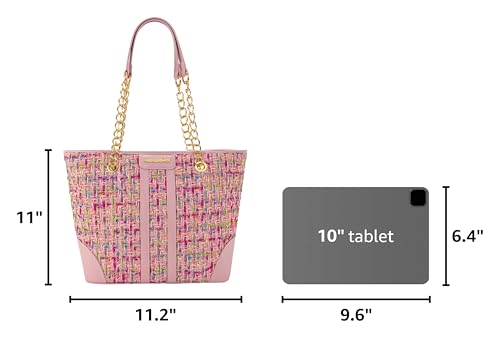 Image of Montana West MEDIUM Tote Bag for Women Quilted Chain Handbags Shoulder Purse