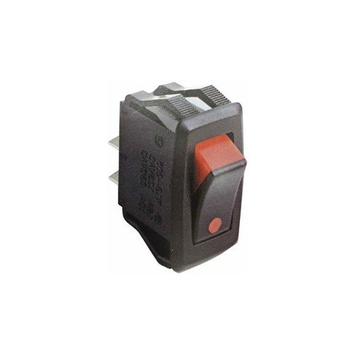 Morris 70191 Rocker Switch, SPST, On-Off, Quick Connect Spade Terminals, Dual Color, Black/Red