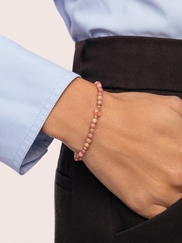 Miniatura 2 de SINGULARU - Pulsera Amulet. Acero con Baño en Oro de 18 Kt y Piedra Natural. Joyas Para Mujer.