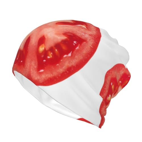 BeNtli Gorro de Punto, Polaina para el Cuello, Gorro de Punto, mascarilla, Bufanda, pasamontañas, Gorro Holgado para Correr, Rebanada de Tomate