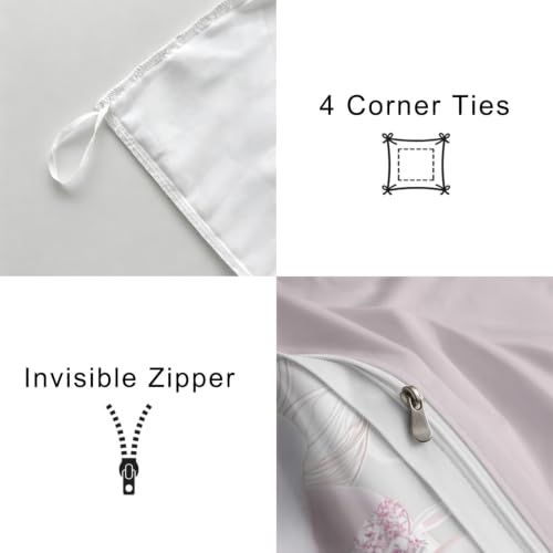 Housse de couette 200x200 fleurs et papillons avec 2 taies d'oreiller - 6
