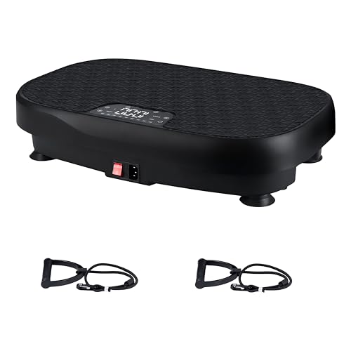 Worldgeil Plataforma de Vibración para Entrenamiento de Cuerpo Entero - 199 Niveles de Vibración 9 Programas - Placa de Vibración para el Hogar - Desarrollo Muscular y Moldeo - Altavoz Bluetooth