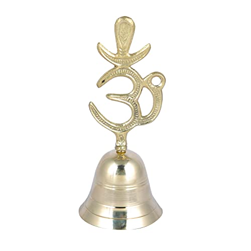 Image of CraftVatika Brass Om Puja Bell Prayer Ghanti with OM Symbol- (5.5 inches Height)
