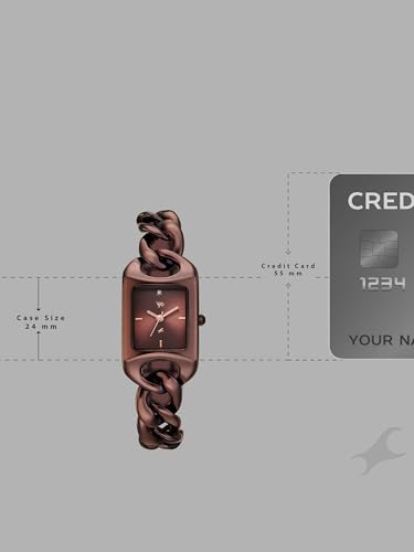 Image of Fastrack Vyb Prodigy with Quartz Analog Brown Dial Chocolate Brown Alloy Strap Watch for Girls - FV60125QM01W